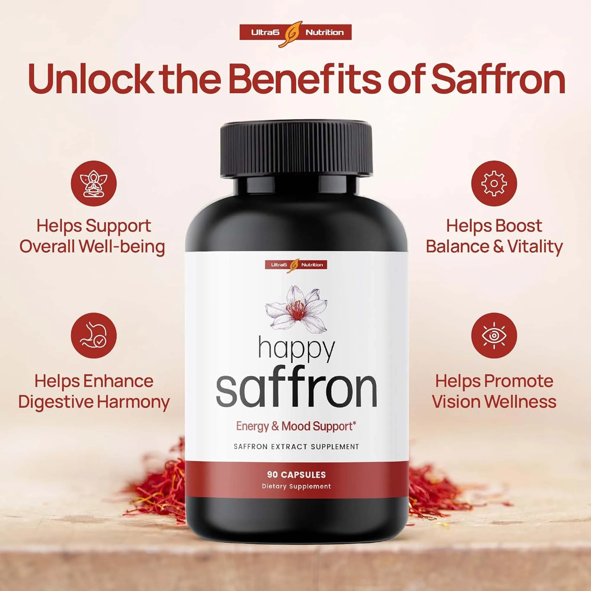 Health And Wellness Promotion - Saffron Extract Capsules, Antioxidant Daily Wellness