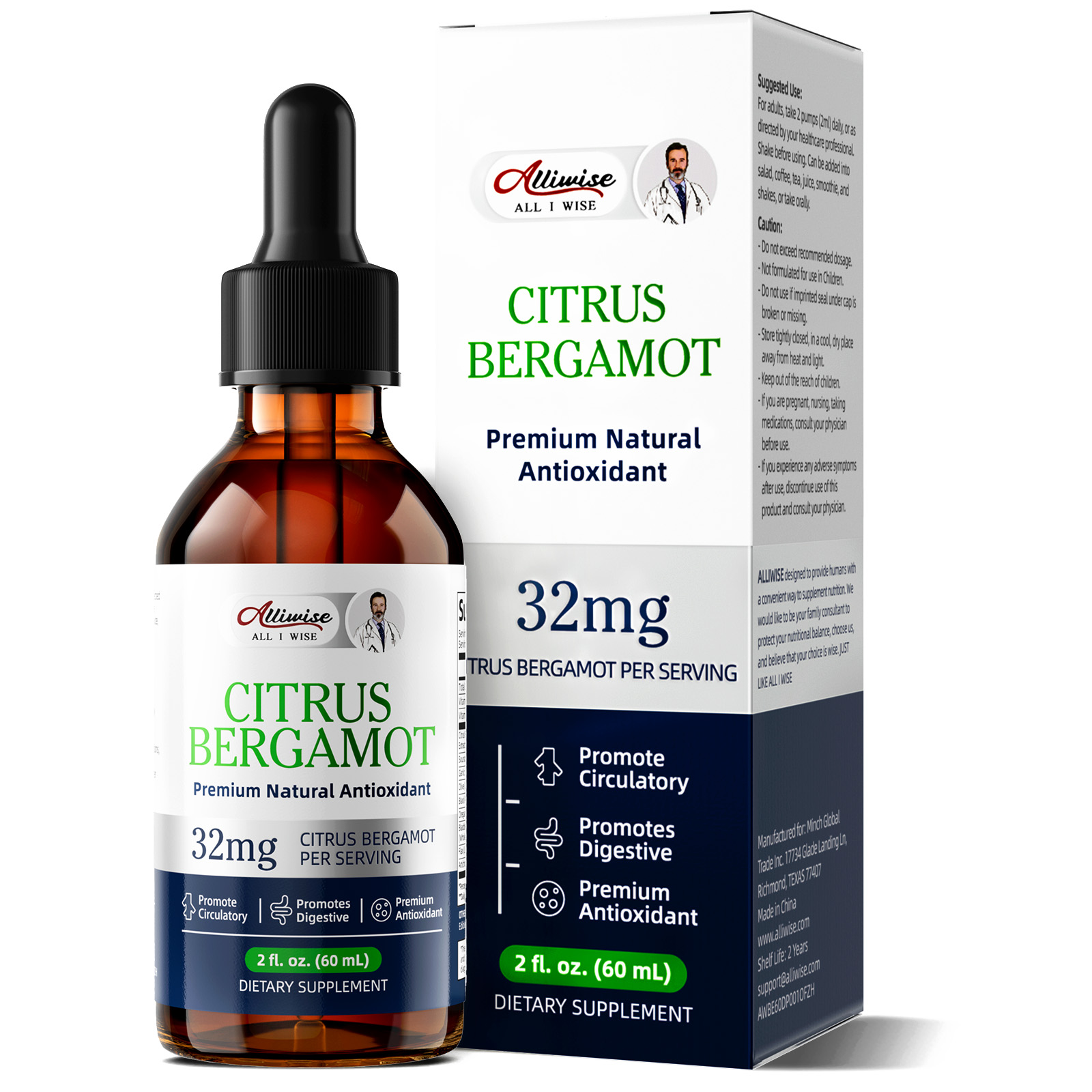 Health And Wellness Promotion - Alliwise Bergamout Extract Drops for Promoting