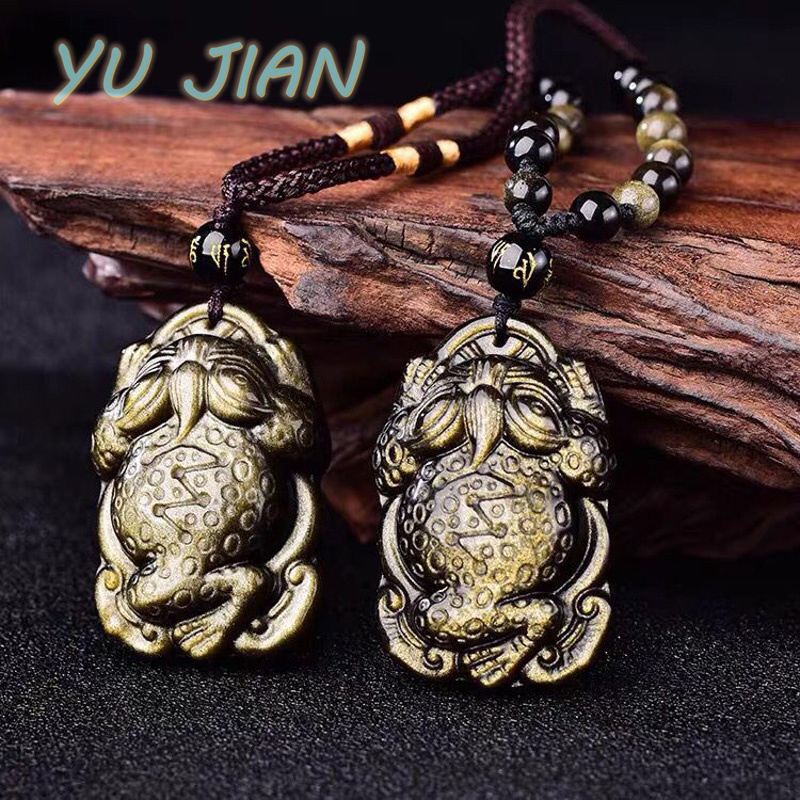 Natural Gold-Obsidian Pendant  - Longevity Health & Wellness Hotel ulasan dan harga