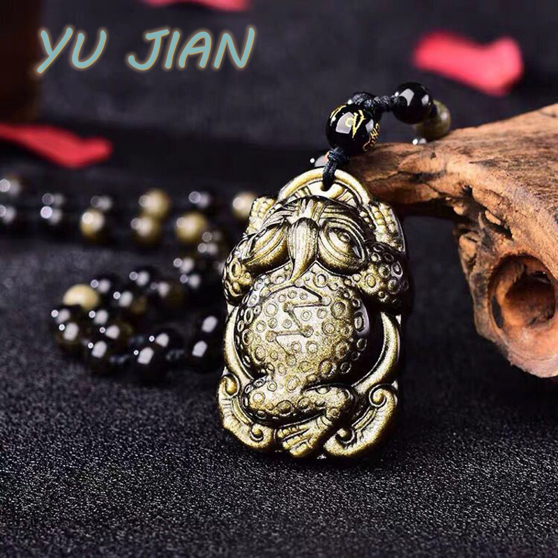 Natural Gold-Obsidian Pendant  - Longevity Health & Wellness Hotel ulasan dan harga
