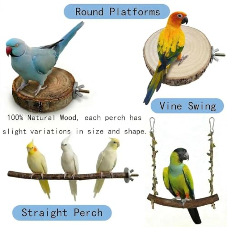 8PCS natural wood bird perches - Health & Wellness Retailers ulasan dan harga