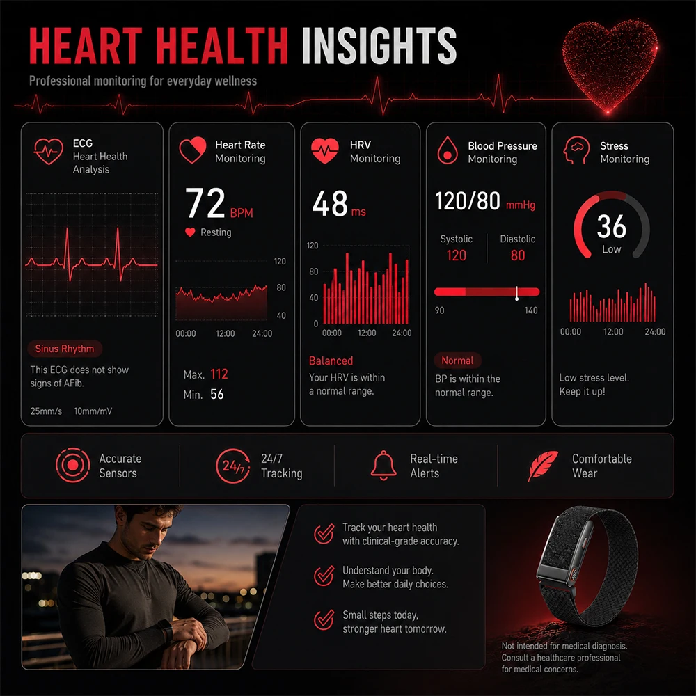 Smart Health Bracelet ECG HRV  - Health Wellness Activities ulasan dan harga